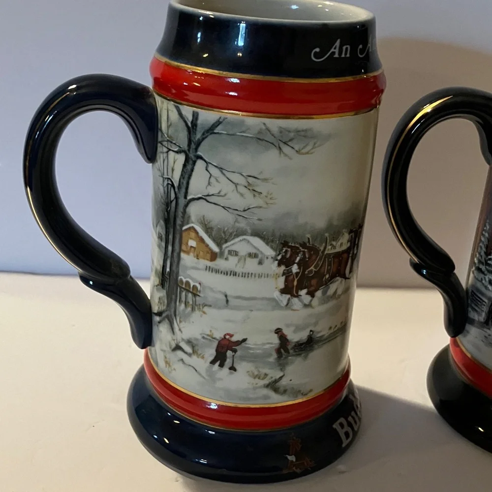 Budweiser pair steins
